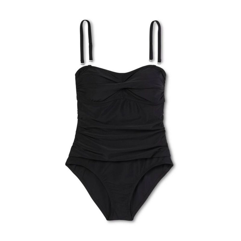 Kona Sol - Women's Bandeau Swimsuit Swimwear Black S Black - Picture 8 of 9